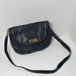 MARC‎ By MARC JACOBS Women's Natasha Black Leather Crossbody Bag Gold Hardware